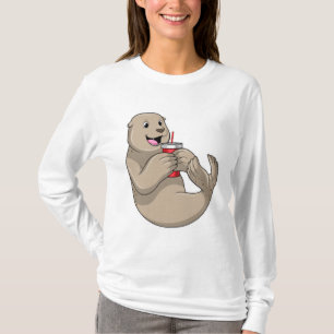 Camiseta Selo com Mug com Palha
