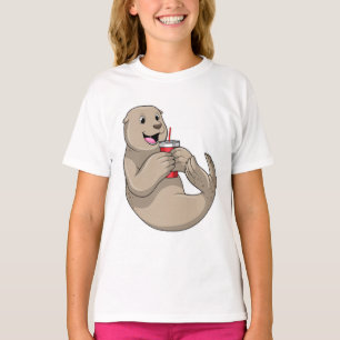 Camiseta Selo com Mug com Palha