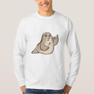 Camiseta Selo com peixes e garfo