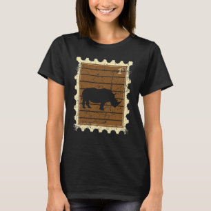 Camiseta Selo Com Um Rinoceronte