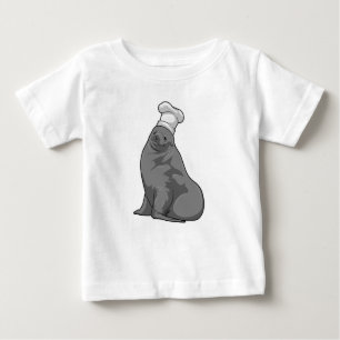 Camiseta Selo como cozinheiro com chapéu de chef