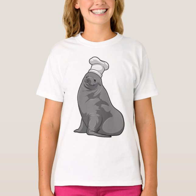 Camiseta Selo como cozinheiro com chapéu de chef (Frente)