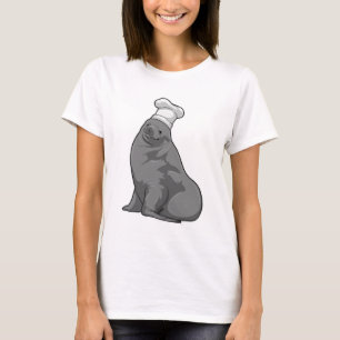 Camiseta Selo como cozinheiro com chapéu de chef
