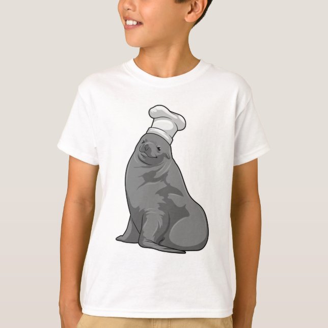 Camiseta Selo como cozinheiro com chapéu de chef (Frente)