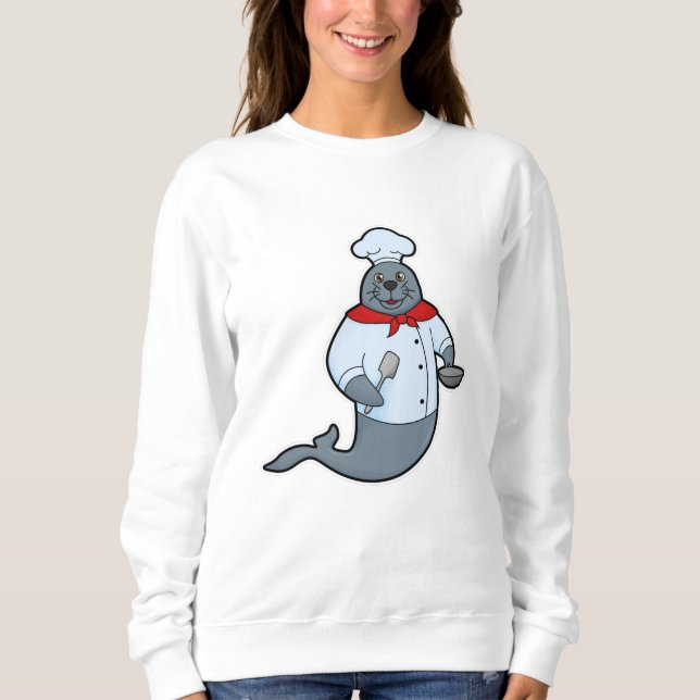 Camiseta Selo como cozinheiro com Pan & Spatula (Frente)