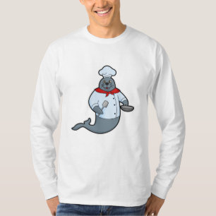 Camiseta Selo como cozinheiro com Pan & Spatula