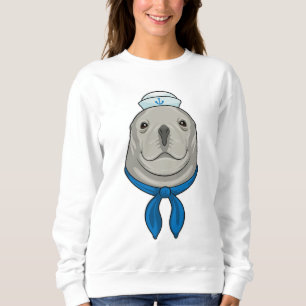 Camiseta Selo como marinheiro com chapéu marinheiro
