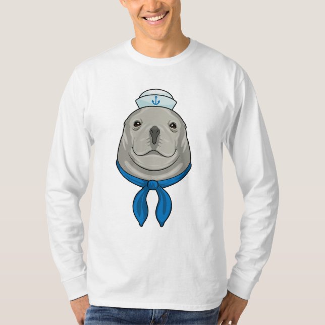 Camiseta Selo como marinheiro com chapéu marinheiro (Frente)