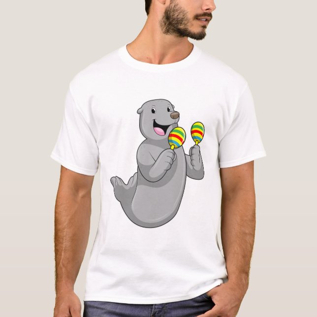 Camiseta Selo como músico com Maracas (Frente)