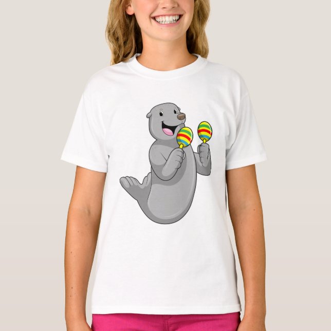 Camiseta Selo como músico com Maracas (Frente)