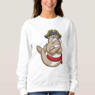 Camiseta Selo como pirata com chapéu pirata