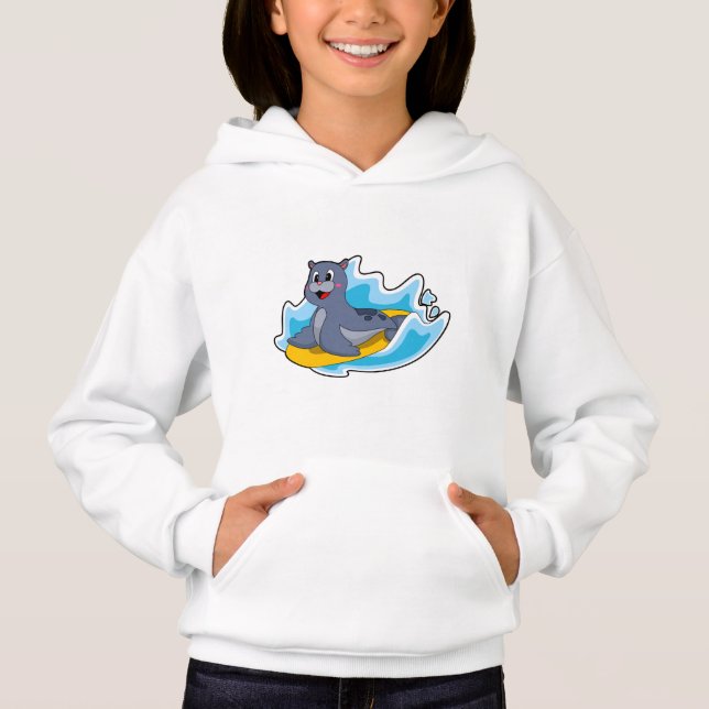 Camiseta Selo como Surfer com Surfboard (Frente)