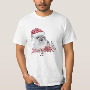Camiseta Selo de Água Bebê Vestindo chapéu de Natal