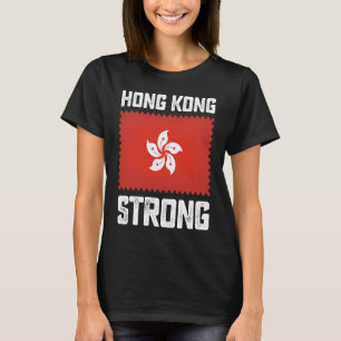 Camiseta Selo de Bandeira Forte de Hong Kong Pró Democracia