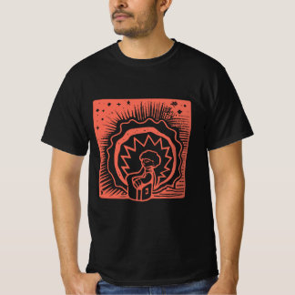 Camiseta Selo de bloco vermelho impresso