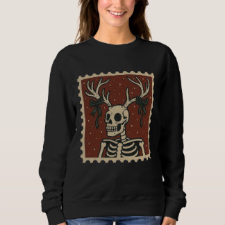 Camiseta Selo de Esqueleto de Chifres Góticos Feminino