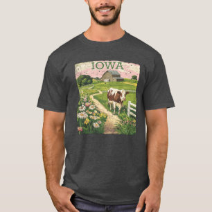 Camiseta Selo de Iowa Estado Angustiado Vintage Estados Uni