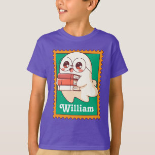 Camiseta Selo de Nome Livresco de Livro de Leitura de Fanta