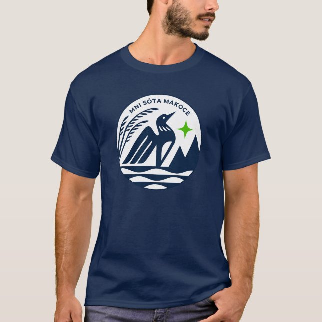 Camiseta Selo do Estado de Minnesota em Cores Timberwolves (Frente)