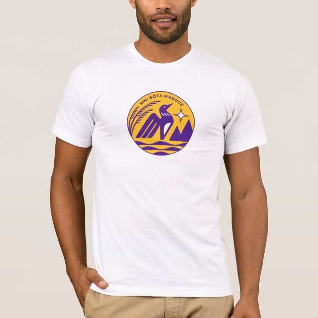 Camiseta Selo do Estado de Minnesota em Cores Viking (Frente)