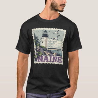 Camiseta Selo do Estado do Maine Angustiado Vintage Estados