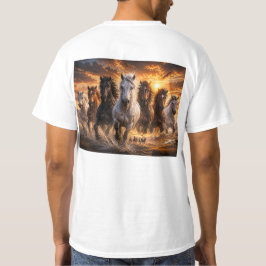 Camiseta Selo Espírito Selvagem – Arte de Cavalos Majestoso