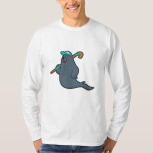 Camiseta Selo no Hockey com palito de Hockey