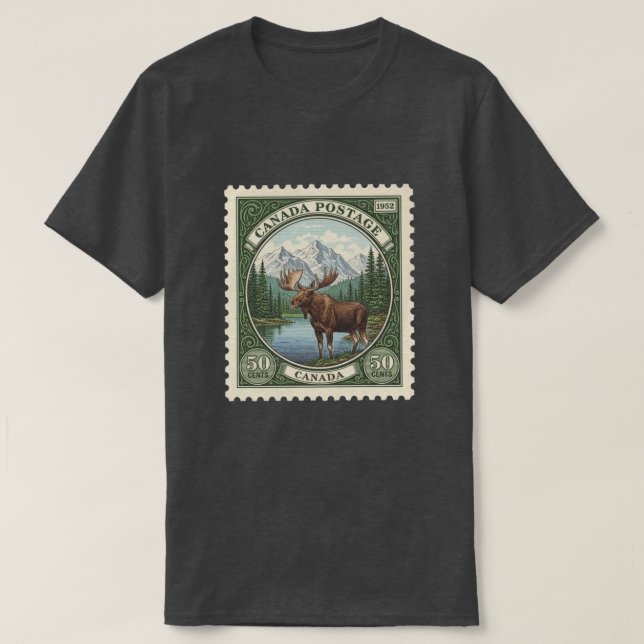 Camiseta Selo Postal Antigo Canadá (Frente do Design)