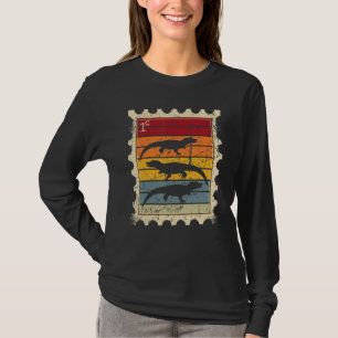 Camiseta Selo Postal Com Crocodilos Do Pôr do Sol