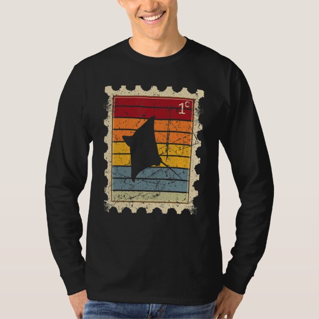 Camiseta Selo Postal Com Um Batoidea Pôr do Sol (Frente)