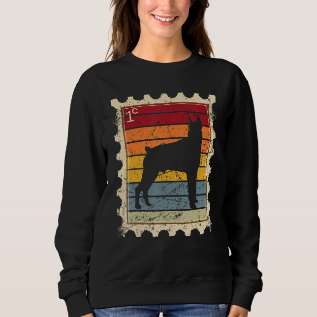 Camiseta Selo Postal Com Um Dobermann Pôr-do-Sol 1 (Frente)