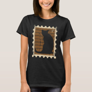Camiseta Selo Postal Com Um Gato 1