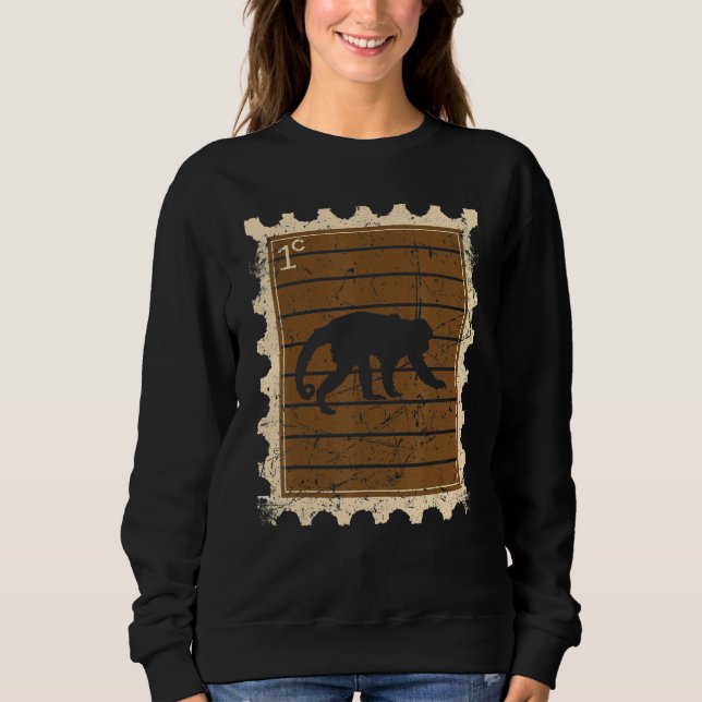 Camiseta Selo Postal Com Um Macaco (Frente)
