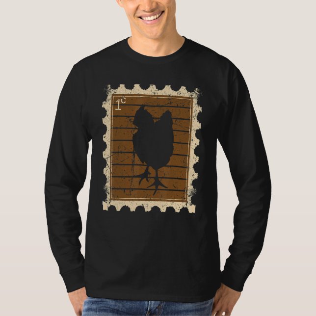 Camiseta Selo Postal Com Uma Galinha (Frente)