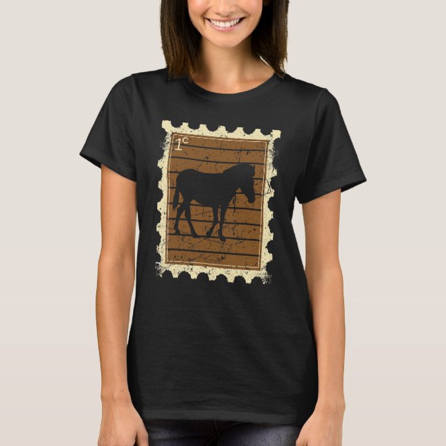 Camiseta Selo Postal Com Uma Zebra (Frente)