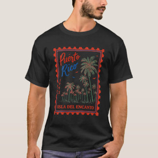 Camiseta Selo Postal Vintage de Porto Rico Retro Praia On