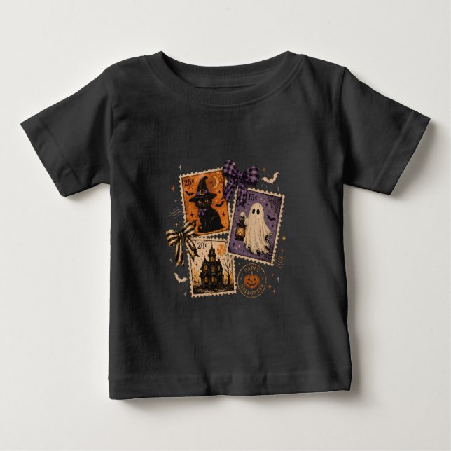 Camiseta Selos Postais de Halloween (Frente)