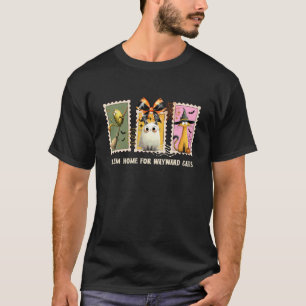 Camiseta Selos postais de Halloween Gatinhos Gatos Bruxas E