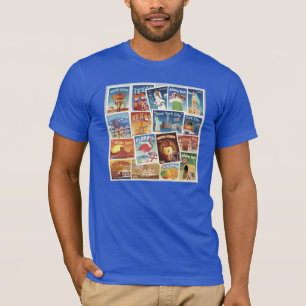 Camiseta Selos postais dos Estados Unidos