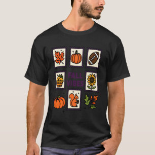 Camiseta Selos Postais Vibrações de Outono Esquilo Folhas d