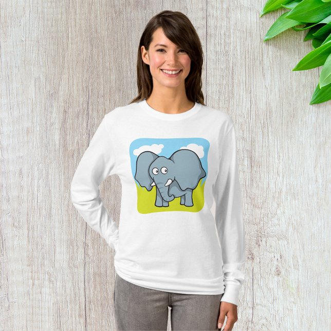Camiseta Selva de Elefante de Cartoon Bonita (Criador carregado)