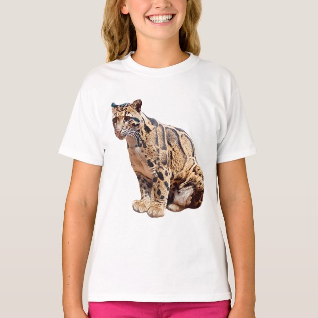 Camiseta selva de grande gato com fotografia-leopardo nubla (Frente)