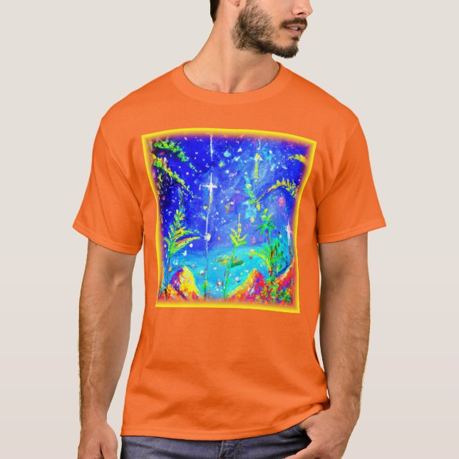 Camiseta "Selva Estrelada" Pintura Bonita. Comprar Agora (Frente)