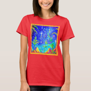 Camiseta "Selva Estrelada" Pintura Bonita. Comprar Agora