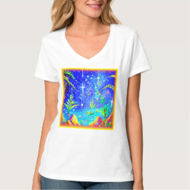 Camiseta "Selva Estrelada" Pintura Bonita. Comprar Agora