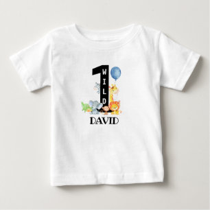 Camiseta Selva Selvagem Selvagem Menino Primeiro Aniversári