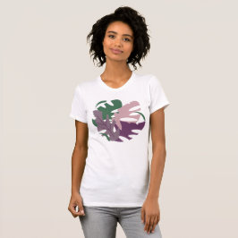 Camiseta Selva Tropical Moderna Folhas Coloridas Monstera