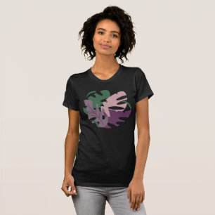 Camiseta Selva Tropical Moderna Folhas Coloridas Monstera