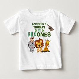 Camiseta Selva Uma Selva Safari Gêmeos Animais Primeiro Ani