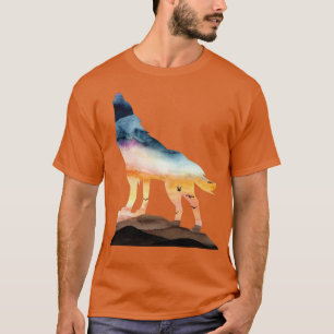 Camiseta Selvagem Animal Sunset Howling Wolf